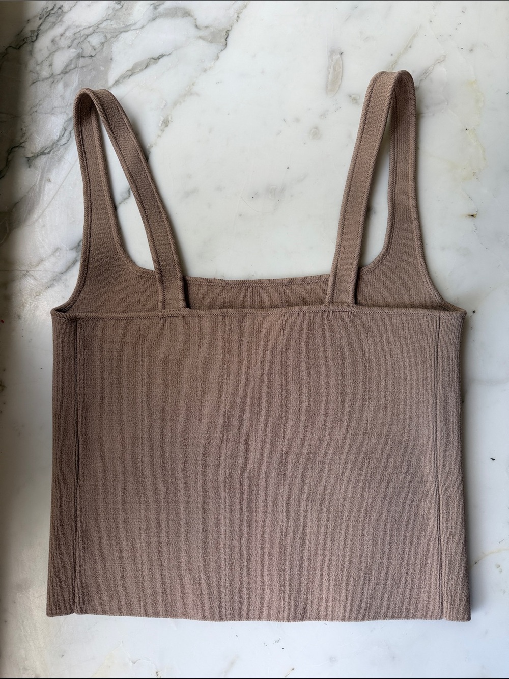 Scanlan Theodore Women’s Square Neck Knit Tank Top - Taupe - Picture 6 of 6